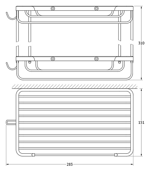 Полка-решетка с крючками 2-х ярусная FBS Ryna RYN 023