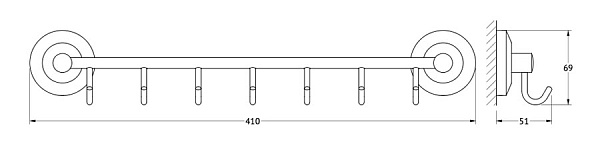 Штанга с 7-ю крючками FBS Standard STA 028