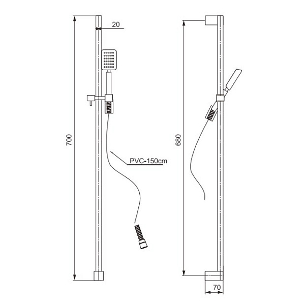 Душевой гарнитур Paini Genova GNCR121