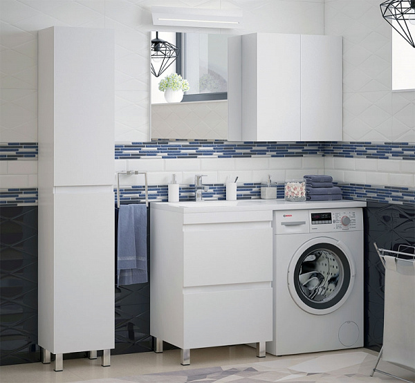 Тумба с раковиной напольная COROZO "Альтаир 120" белый