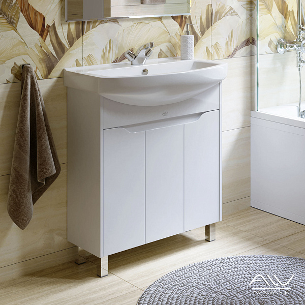 Тумба с раковиной Alavann Crystal 75 белая