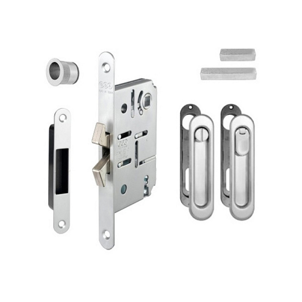 Ручка для раздвижной двери с замком AGB KIT С B02923.50.34 матовый хром