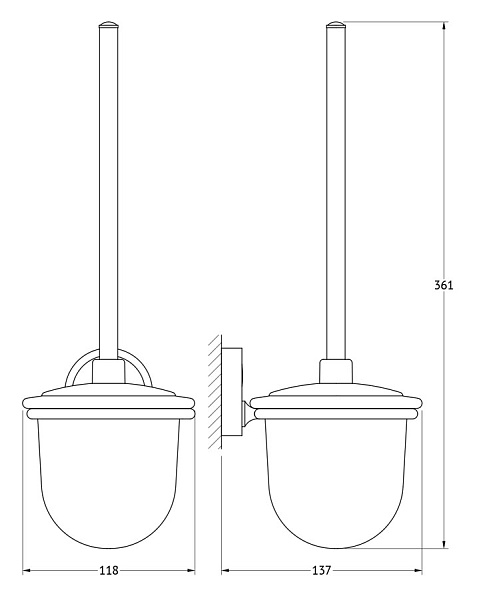 Держатель с туалетным ершиком и крышкой FBS Luxia LUX 057