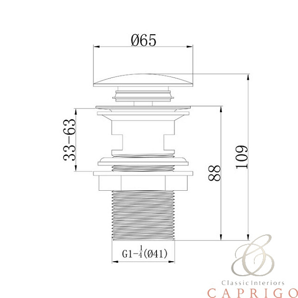 Смеситель для раковины Caprigo Adria-Uno 02-525-vot с донным клапаном