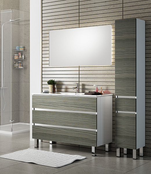 Шкаф-пенал напольный Sanvit Кубэ-3 орех седой темный