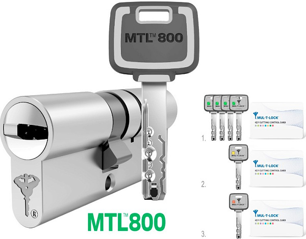 Цилиндровый механизм Mul-T-Lock MTL800 45x80 ключ-ключ