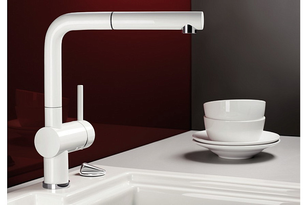 Смеситель для кухни Blanco Linus-S c выдвижным душем (керамика) 