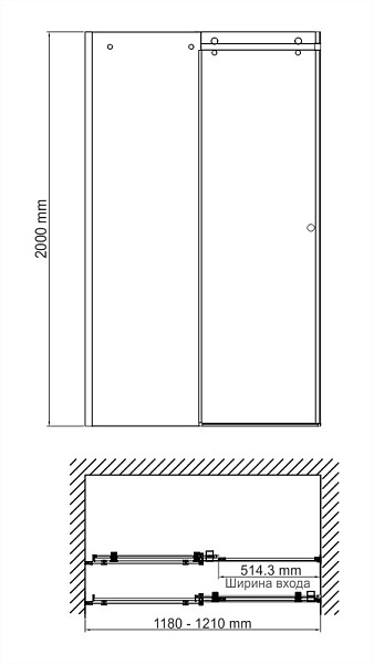 Душевая дверь WasserKraft Vils 56R05
