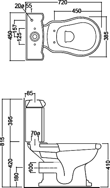 Унитаз-компакт Kerasan Retro 101301