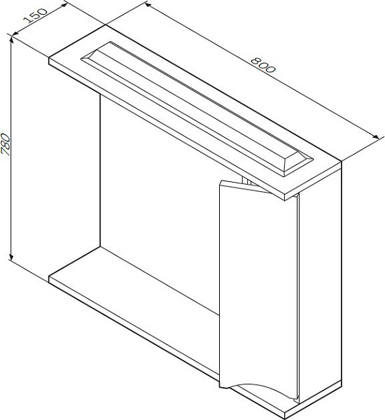 Зеркало-шкаф AM.PM Like 80 R M80MPR0801WG белый глянец