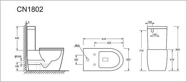 Унитаз компакт напольный Ceramica Nova HighLight CN1802