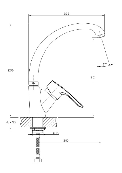 Смеситель для кухни Haiba HB4166-7
