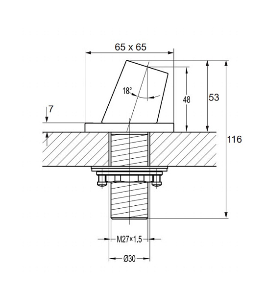 Переходник-держатель душевой лейки для ванны Omnires H13BL черный