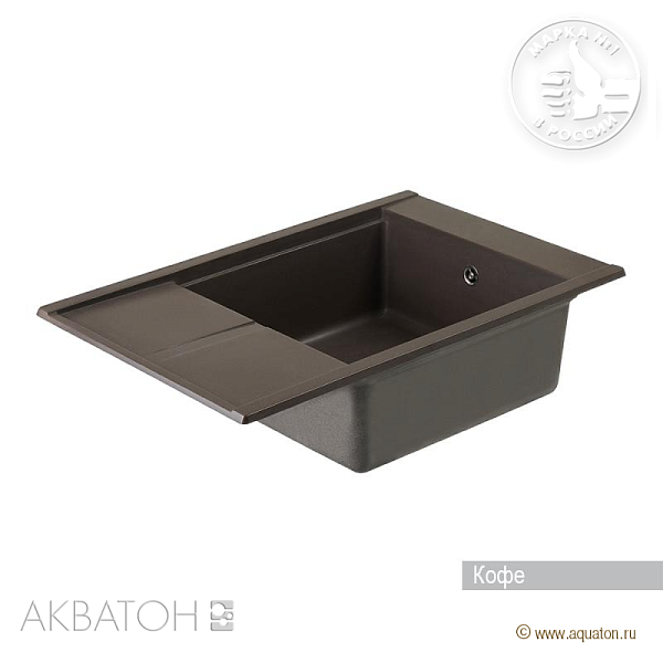 Кухонная мойка Aquaton Делия 78 1A715132DE280 кофе