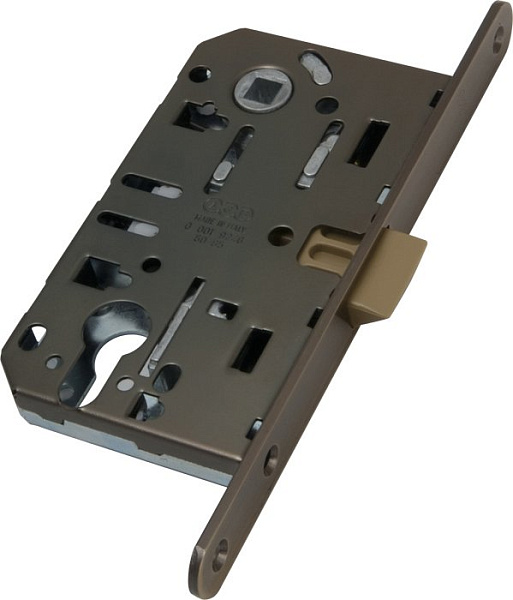 Замок межкомнатный под цилиндр AGB MEDIANA EVOLUTION ант. бронза + отв. планка B01103.50.12.567