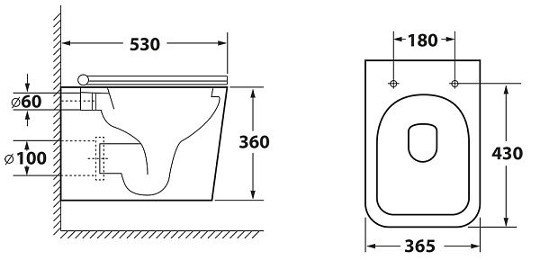 Унитаз подвесной безободковый OWL Vatter Ruta-H Matt Black с сиденьем DP микролифт