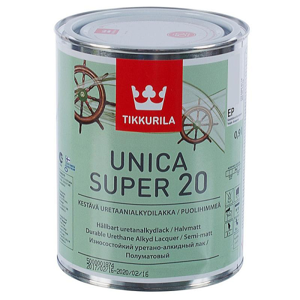 Лак Tikkurila Unica Super 20 яхтный полуматовый