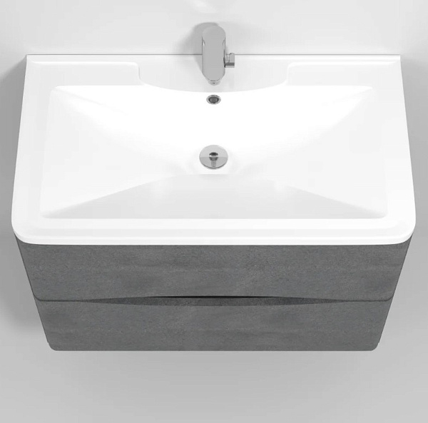 Тумба с раковиной подвесная Vod-Ok Adel 80 серый камень