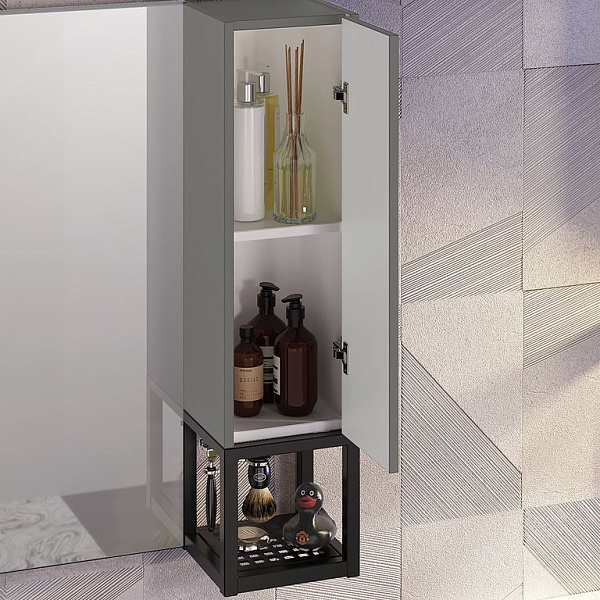 Настенный шкаф Opadiris "Треви 20" R серый матовый/антрацит