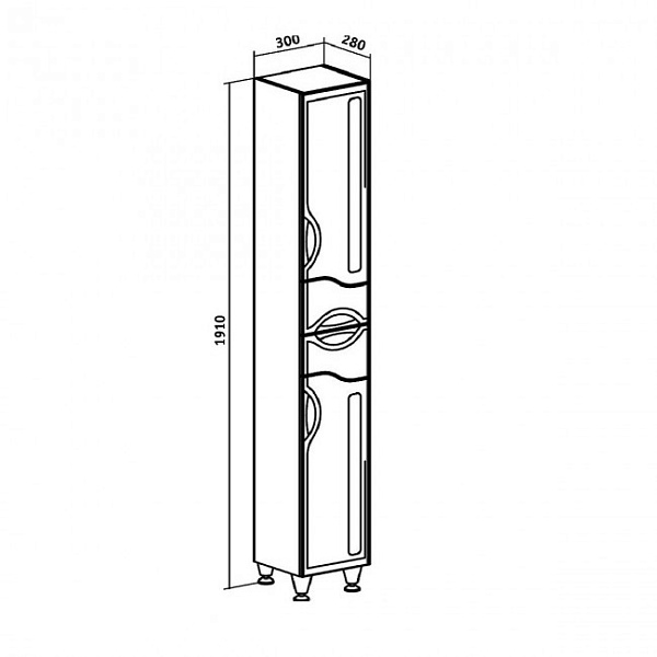 Шкаф-пенал Runo "Толедо 30" R