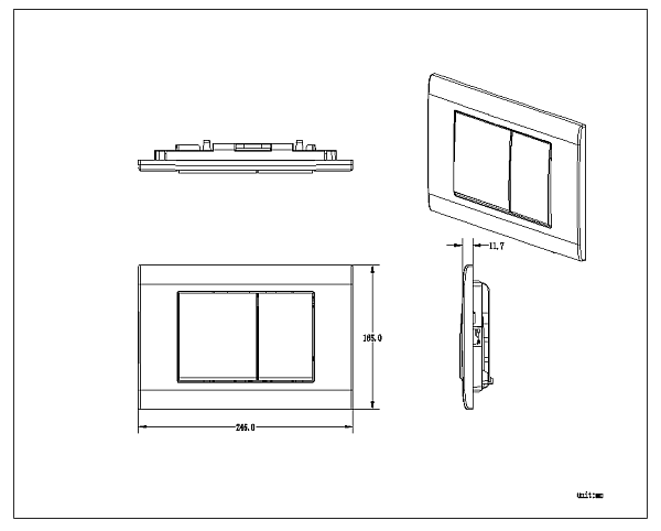 Кнопка смыва AltroBagno Beni aggiuntivi PFP 001AQ