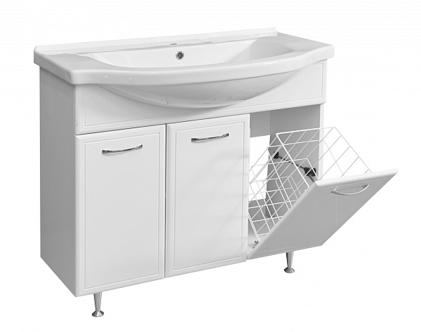 Тумба с раковиной напольная Stella "Концепт 90" белая с б\к