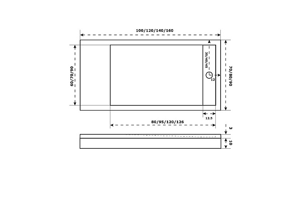 Душевой поддон Good Door Stella 100х80