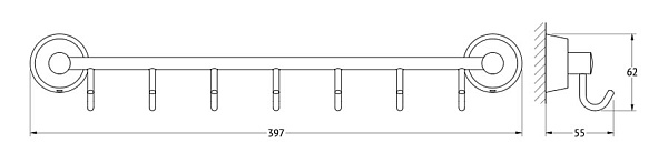 Штанга с 6-ю крючками FBS Vizovice VIZ 028