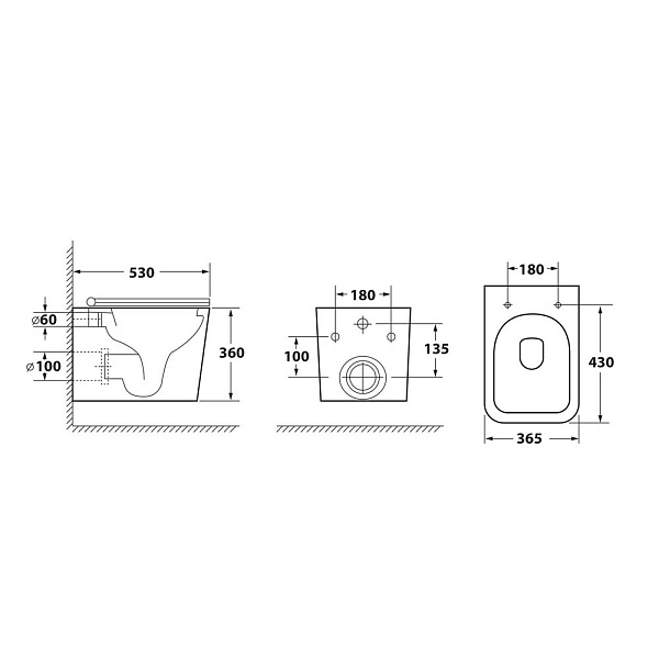 Унитаз подвесной безободковый OWL Vatter Ruta-H с сиденьем DP микролифт