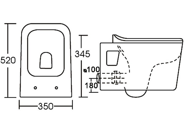 Унитаз подвесной CeramaLux NS5170MB