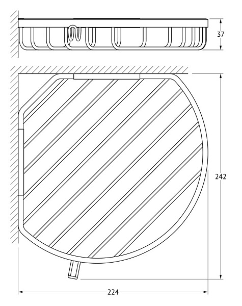 Полка-решетка с крючками угловая FBS Ryna RYN 025