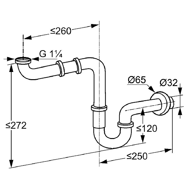 Сифон Kludi G 1 1/4 х 32мм