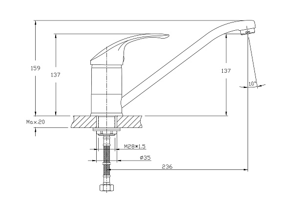 Смеситель для кухни Haiba HB4921-10