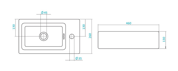 Раковина подвесная Santek Эрис 46