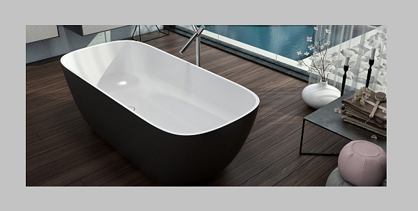 Ванна из искусственного камня Kerrock Gloria-FS White 180х80