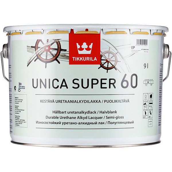 Лак Tikkurila Unica Super 60 уретано-алкидный полуглянцевый