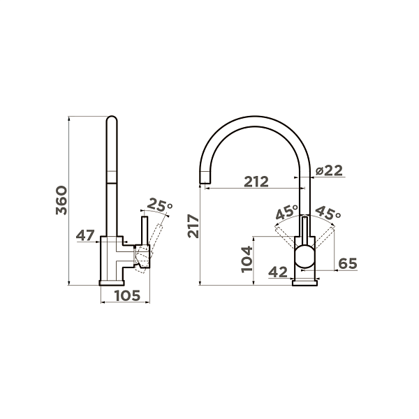 Смеситель для кухни Omoikiri Wakayama