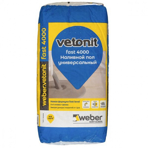 Пол наливной Weber Vetonit 4000 универсальный