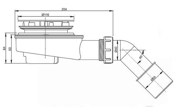 Сифон для поддона AlcaPlast A491CR