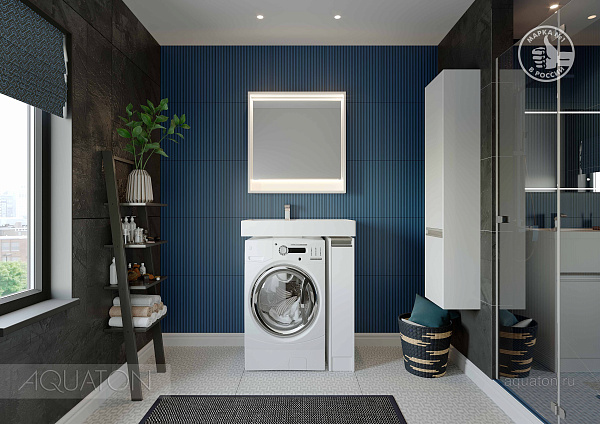 Шкаф-пенал подвесной Aquaton "Лондри" белый