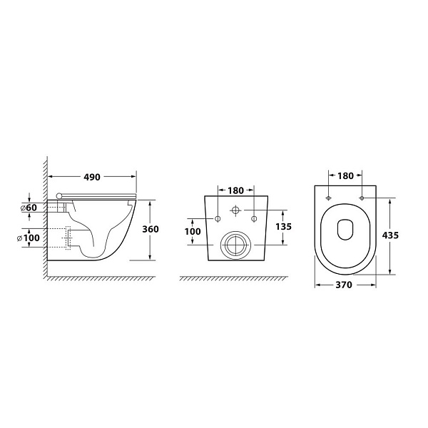Унитаз подвесной безободковый OWL Vind Cirkel-H с сиденьем DP микролифт