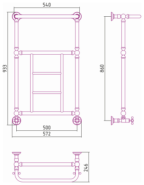 Полотенцесушитель СУНЕРЖА Ренессанс 1452 860x500