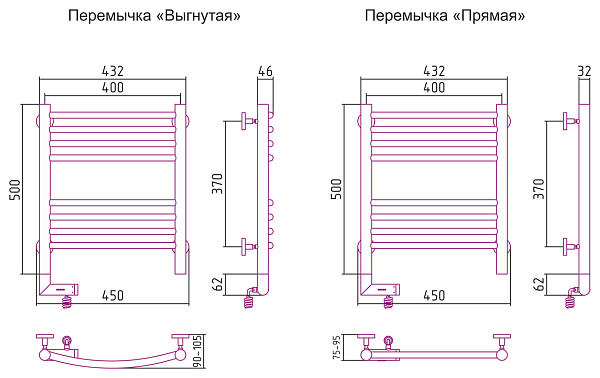 Полотенцесушитель СУНЕРЖА Богема 2.0 500х400