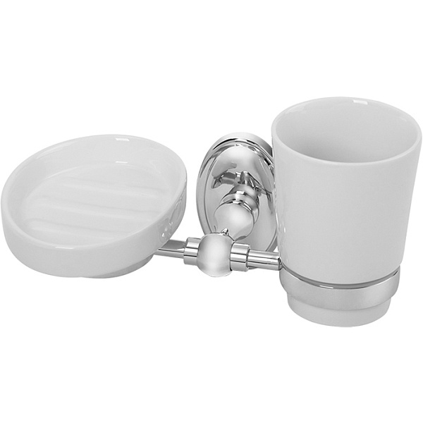 Стакан для зубных щеток с мыльницей Veragio Bonjour VR.BNR-7843.CR хром