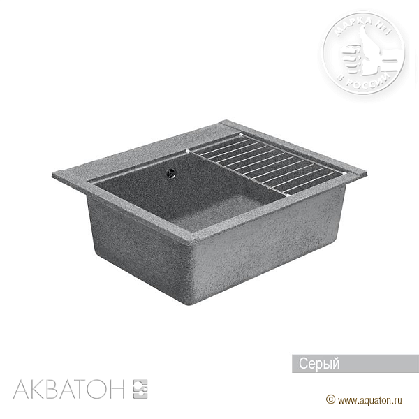 Кухонная мойка Aquaton Делия 60 1A715232LD230 серый