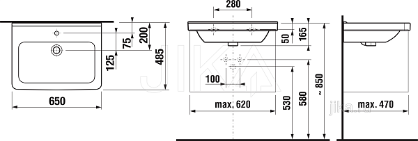 Раковина подвесная Jika Cubito 65