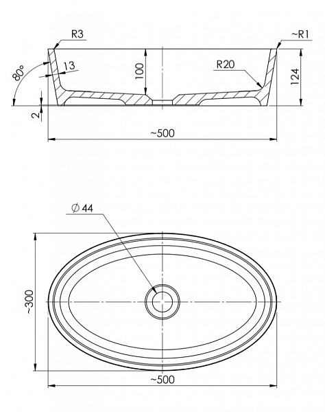 Раковина Omnires Siena SIENAUNBSP 50x30 см белый/серый