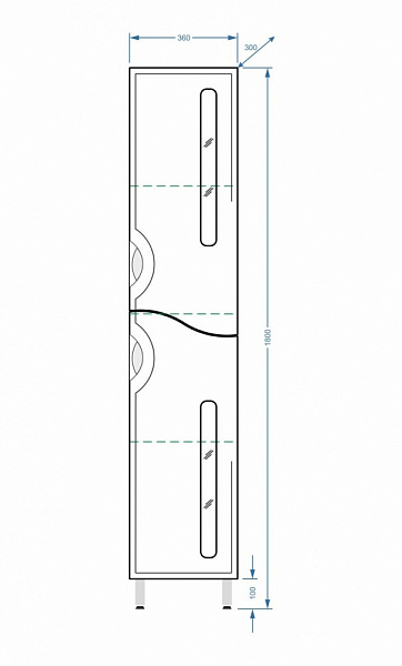 Шкаф-пенал напольный Stella "Сильва 36" венге
