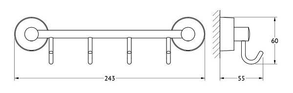 Штанга с 4-мя крючками FBS Nostalgy NOS 025