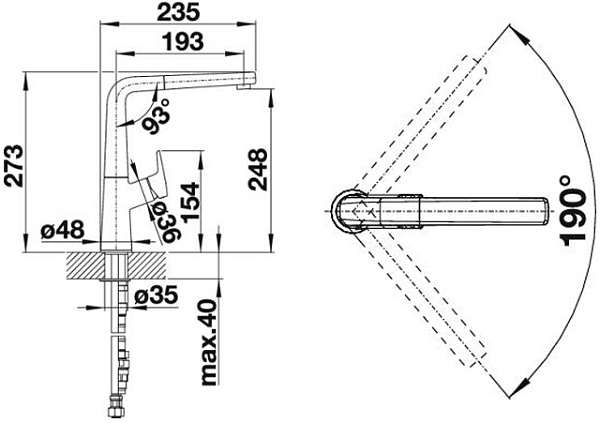 Смеситель для кухни Blanco Avona-S